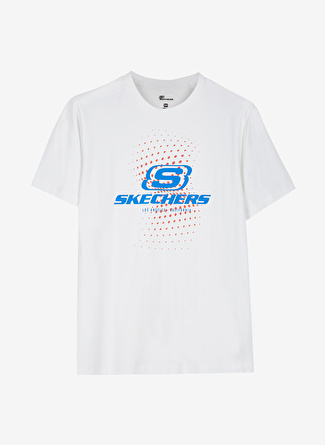 Skechers Yuvarlak Yaka Düz Beyaz Erkek T-Shirt S222248-102M Big Logo T-Shirt