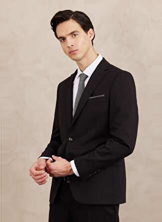 Altinyildiz Classic s Normal Bel Slim Fit Siyah Erkek Takım Elbise 4A3023100061
