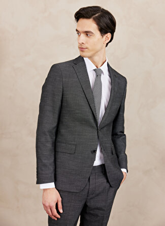 Altinyildiz Classic s Normal Bel Slim Fit Siyah - Beyaz Erkek Takım Elbise 4A3023100027