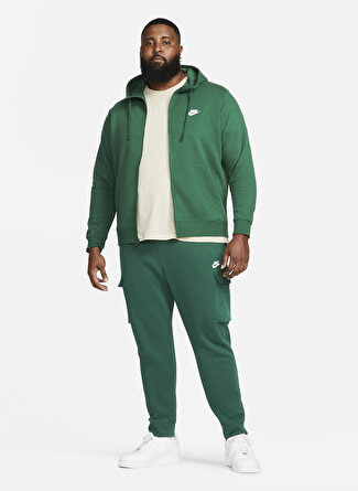 Nike Yeşil Erkek Kapüşonlu Zip Ceket BV2645-341 M NSW CLUB HOODIE FZ BB