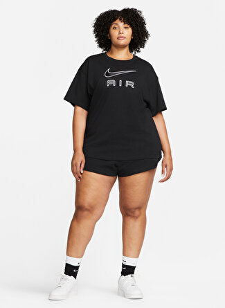 Nike Yuvarlak Yaka Düz Siyah Kadın T-Shirt DR9478-010 W NSW TEE BF NIKE AIR PL