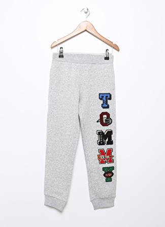 Tommy Hilfiger Lastikli Bel Lastikli Paça Gri Erkek Çocuk Pantolon TOMMY TOWELLING PATCH SWEATPANTS