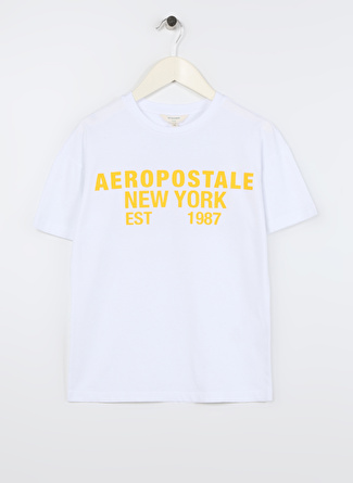 Aeropostale Baskılı Ekru Erkek Çocuk T-Shirt 23SAB-36