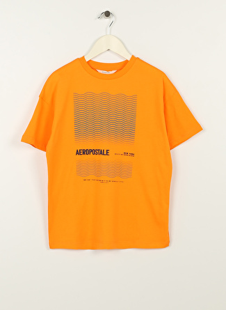 Aeropostale Baskılı Turuncu Erkek Çocuk T-Shirt 23SAB-33