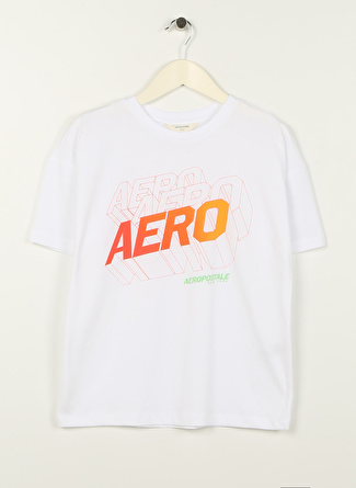 Aeropostale Baskılı Ekru Erkek Çocuk T-Shirt 23SAB-37