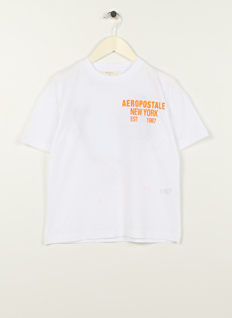 Aeropostale Baskılı Ekru Erkek Çocuk T-Shirt 23SAB-39