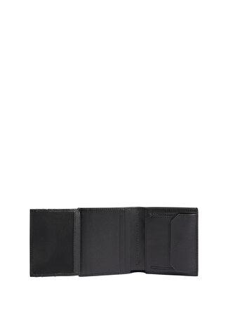 Calvin Klein Siyah 10,3x9,5x2 Erkek Deri Cüzdan CK MEDIAN TRIFOLD 6CC W/COIN