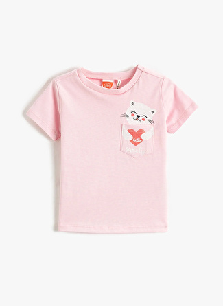 Koton Baskılı Pembe Bebek T-Shirt 3SMG10008AK