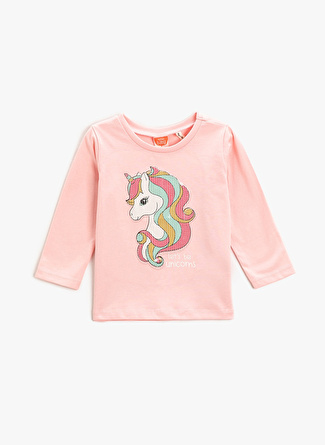 Koton Baskılı Pembe Bebek T-Shirt 3SMG10007AK