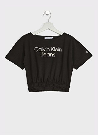 Calvin Klein Düz Siyah Kız Çocuk T-Shirt IG0IG01855BEH