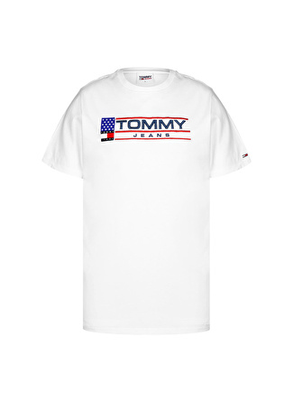 Tommy Jeans Bisiklet Yaka Beyaz Kadın T-Shirt DW0DW14908YBR