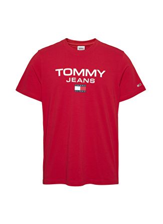 Tommy Jeans Bisiklet Yaka Baskılı Kırmızı Erkek T-Shirt DM0DM15682XNL_TJM REG ENTRY TEE