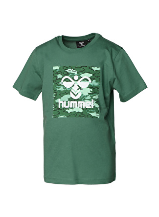 Hummel Baskılı Yeşil - Beyaz Erkek Çocuk T-Shirt 911646-2063 HMLADAMS T-SHIRT S/S