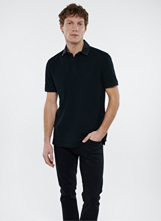 Mavi Düz Siyah Erkek Polo T-Shirt M0610343-900_POLO TİŞÖRT