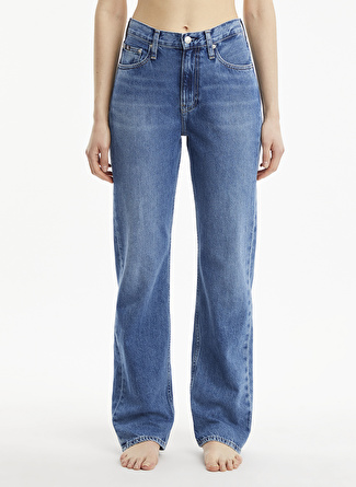 Calvin Klein Jeans Yüksek Bel Mom Fit Mavi Kadın Pantolon J20J2202061BJ