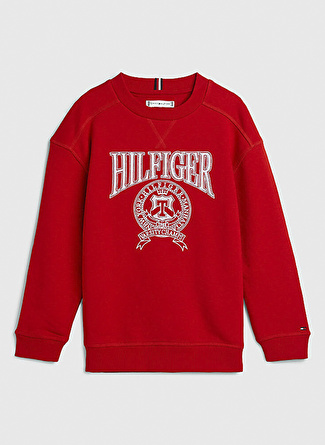 Tommy Hilfiger Baskılı Erkek Çocuk Kırmızı Sweatshırt KS0KS00382XNL