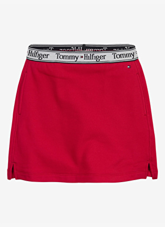 Tommy Hilfiger Yüksek Bel Normal Kırmızı Baskılı Midi Kız Çocuk Etek KG0KG07158XNL