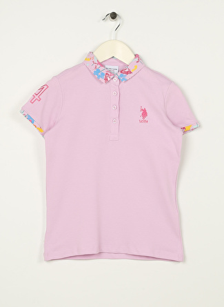 U.S. Polo Assn. Düz Pembe Kız Çocuk T-Shirt SD01-IY023