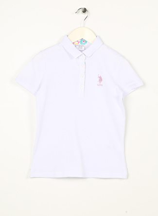 U.S. Polo Assn. Düz Beyaz Kız Çocuk T-Shirt TP01-IY023