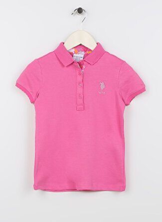 U.S. Polo Assn. Düz Pembe Kız Çocuk T-Shirt TP01-IY023