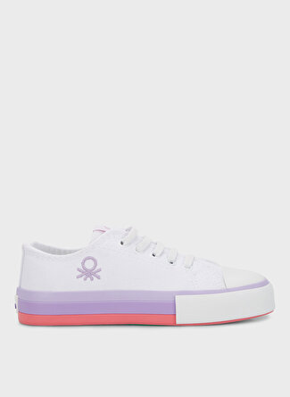 Benetton Beyaz - Lila Kız Çocuk Sneaker BN-30175_0