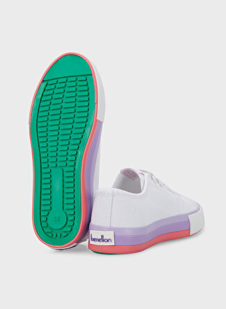 Benetton Beyaz - Lila Kız Çocuk Sneaker BN-30175_3