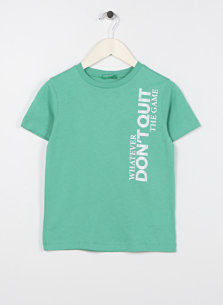 Benetton Baskılı Yeşil Erkek Çocuk T-Shirt 3096C10A3