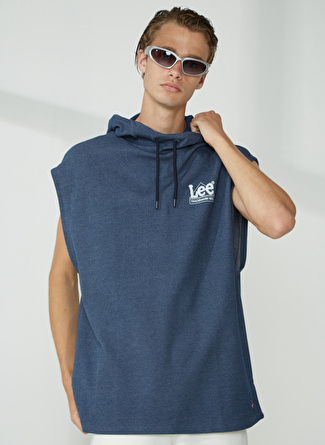 Lee Kapüşon Yaka Lacivert Erkek Sweatshırt L231252410_Kolsuz Kapüşonlu Hoodie