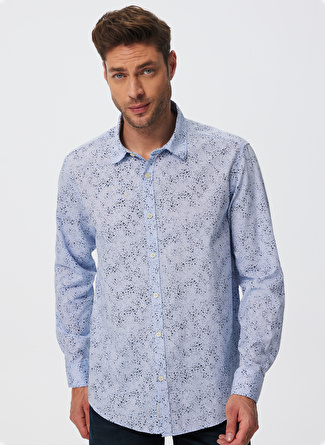 Lee Cooper Regular Fit İndigo Erkek Gömlek 232 LCM 241006 SANREMO INDIGO_7