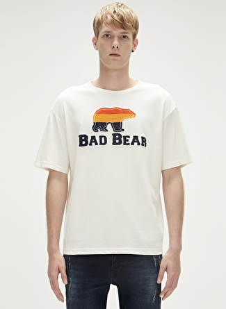 Bad Bear Baskılı Beyaz Erkek T-Shirt 23.01.07.027_TRIPART T-SHIRT