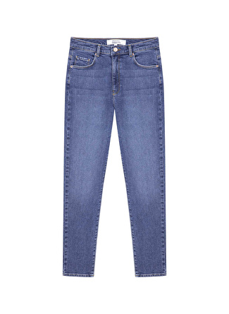 İpekyol Yüksek Bel Slim Paça Slim Straight İndigo Kadın Denim Pantolon I00000018006629