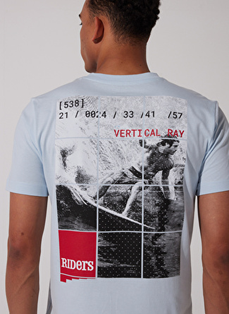 Riders By Lee Bisiklet Yaka Açık Mavi Erkek T-Shirt L231711404 Bisiklet Yaka T-shirt