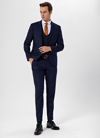 Süvari Normal Bel Slim Fit Lacivert Erkek Takım Elbise TK1020000266