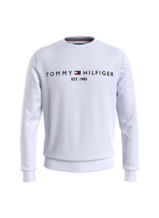 Tommy Hilfiger Bisiklet Yaka Beyaz Erkek Sweatshırt MW0MW11596YBR