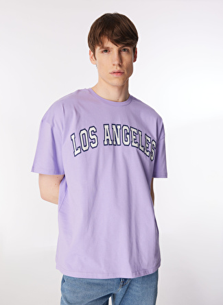 Mavi Lila Erkek T-Shirt M0610485-70542_LOS ANGELES TİŞÖRT