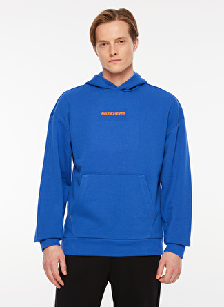 Skechers Mavi Erkek Bisiklet Yaka Sweatshirt 38-403M Essential Hoodie