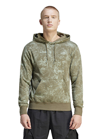 adidas IL5179 ADV GRAPHIC HDY OLI Haki Erkek Kapüşon Yaka  Normal Kalıp Desenli Sweatshirt