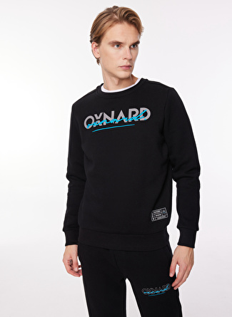 Oxnard Siyah Erkek Bisiklet Yaka Baskılı Sweatshirt OXM6030_SIGNATURE-M-CREW