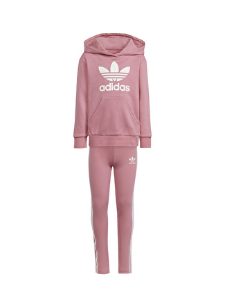 Düz Pembe Kız Çocuk Eşofman Takımı IR6910-HOODIE LEG SET