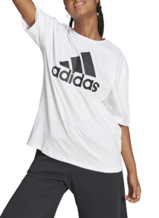 adidas Beyaz Yuvarlak Yaka T-Shirt HR4930 W