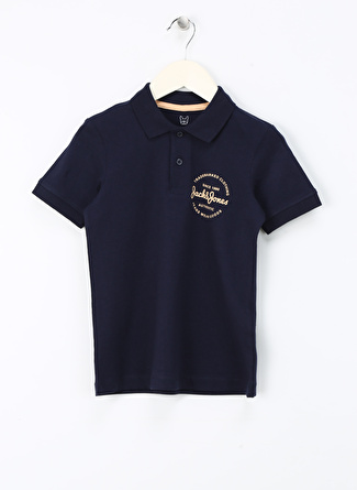 Jack & Jones Baskılı Lacivert Erkek T-Shirt JJFOREST POLO SS JNR