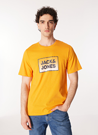 Jack & Jones Yuvarlak Yaka Turuncu Erkek T-Shirt JJSTEEL TEE SS CREW NECK