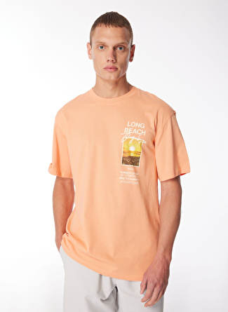 Jack & Jones Bisiklet Yaka Turuncu Erkek T-Shirt JORARUBA PHOTO TEE SS CREW