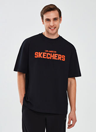 Skechers Siyah Erkek Bisiklet Yaka Oversized T-Shirt S241070-001