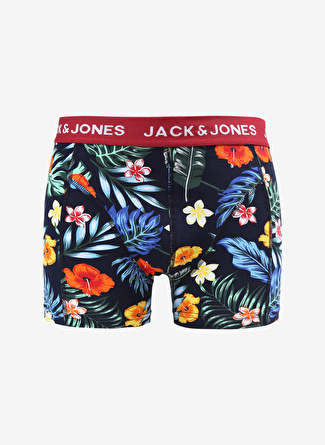 Jack & Jones Lacivert Erkek Boxer 12262303_JACFLOWERS TRUNK TRY