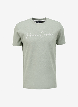 Pierre Cardin Bisiklet Yaka Nakışlı Çağla Erkek T-Shirt PEAR