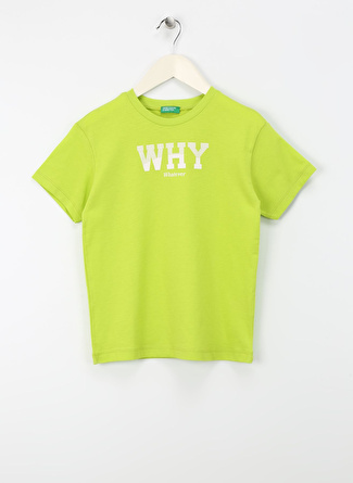 Benetton Neon Yeşil Erkek T-Shirt 3I1XC10HH