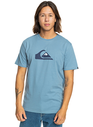 Quiksilver Mavi Erkek O Yaka Standart Fit Baskılı T-Shirt EQYZT07658_COMP LOGO SS