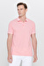 Erkek Pembe Beyaz Slim Fit Dar Kesim Kıvrılmaz Polo Yaka Kısa Kollu Tişört