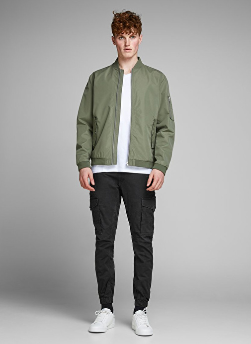 Jack & Jones Dar Paça Siyah Erkek Kargo Pantolon 12139912_JJIPAUL J